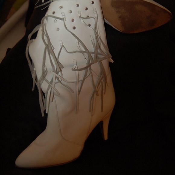 Vintage Two Lips Leather Boots with fringe - Picture 5 of 7